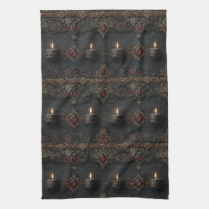 Linge De Cuisine Tapisserie de bougie rubis gothique