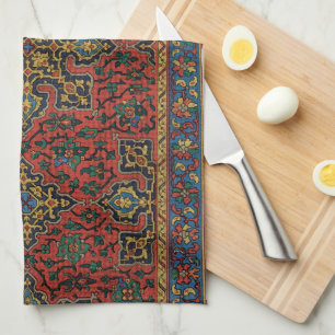 Linge De Cuisine Tapisserie de tapis persan rouge bleu classique