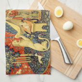 Linge De Cuisine Tapisseries Unicorne Lady Legend Médiéval (Quart Plié)