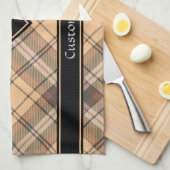 Linge De Cuisine Tartan beige et Brown (Quart Plié)