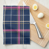 Linge De Cuisine Tartan bleu marine Plaid avec beige blanc rose (Quart Plié)