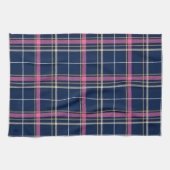 Linge De Cuisine Tartan bleu marine Plaid avec beige blanc rose (Horizontal)