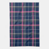 Linge De Cuisine Tartan bleu marine Plaid avec beige blanc rose (Vertical)