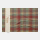 Linge De Cuisine Tartan Merry Christmas Gold Frame ID1141A (Horizontal)