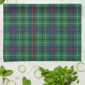 Linge De Cuisine Tartan Monogramme Script Plaid Rustique Personnali (Plié)