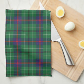 Linge De Cuisine Tartan Monogramme Script Plaid Rustique Personnali (Quart Plié)