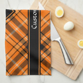Linge De Cuisine Tartan orange d'Halloween (Quart Plié)