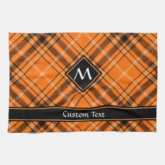 Linge De Cuisine Tartan orange d'Halloween (Horizontal)
