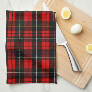 Linge De Cuisine Tartan Plaid Écossais Rouge Moderne Wallace