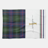 Linge De Cuisine Tartan Plaid Nom du monogramme rustique Clan Suthe (Horizontal)