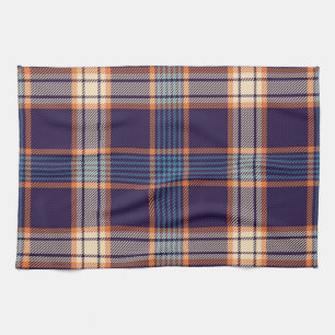 Linge De Cuisine Tartan plaid, texture marine colorée.