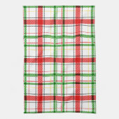 Linge De Cuisine Tartan plat de Noël - Blanc (Vertical)