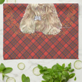 Linge De Cuisine Tartan Scottie Blé (Plié)