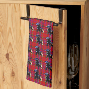 Linge De Cuisine Tartan Staffordshire Bull Terrier, Teatowel