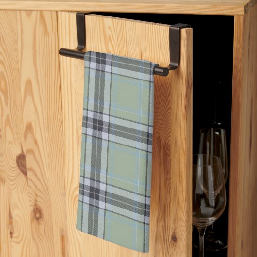 Linge De Cuisine Tartan vert et gris (Pliage en tiers)