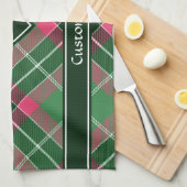 Linge De Cuisine Tartan vert et rose (Quart Plié)