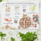 Linge De Cuisine Tarte d'automne | Aquarelle de recette (Plié)