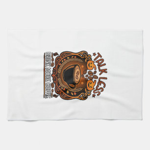 Linge De Cuisine Tasse Café Halloween Citrouilles Parle Moins Boit