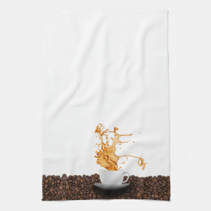 Linge De Cuisine Tasse de café volante avec éclaboussure