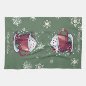 Linge De Cuisine Tasse de chocolat chaud de Noël | Vert (Horizontal)