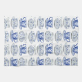 Linge De Cuisine Tasse de thé bleue et blanche (Horizontal)