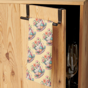 Linge De Cuisine Tasse patchwork avec fleurs fantaisistes
