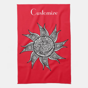 Linge De Cuisine Tatouage de henné Sun Thunder_Cove 