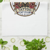 Linge De Cuisine Tatouage École Ancienne Chat Mignon Kitty Design - (Plié)