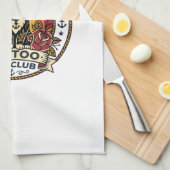 Linge De Cuisine Tatouage École Ancienne Chat Mignon Kitty Design - (Quart Plié)