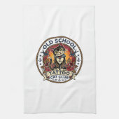 Linge De Cuisine Tatouage École Ancienne Chat Mignon Kitty Design - (Vertical)
