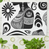 Linge De Cuisine Tatouage Tribal Portrait de Fille Africaine (Plié)