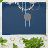 Linge De Cuisine Tattoos Line Art | Marine Abstraite bleu gris fonc (Plié)