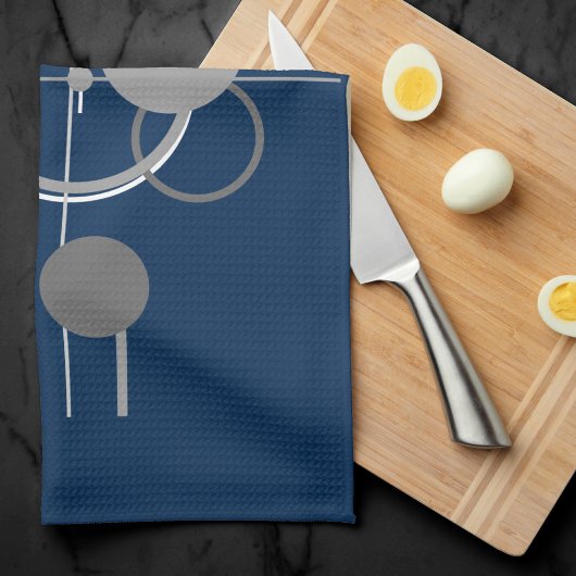 Linge De Cuisine Tattoos Line Art | Marine Abstraite bleu gris fonc