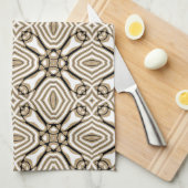 Linge De Cuisine Taupe beige Brown Black White Bohemian Tribe Art (Quart Plié)