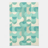 Linge De Cuisine Taupe Beige Turquoise Blue Mint Cercles verts Moti (Vertical)