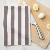 Linge De Cuisine Taupe Brown & Blancs ; Gratté (Quart Plié)