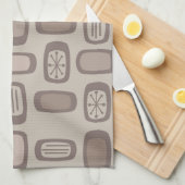 Linge De Cuisine Taupe Rectangles arrondies MCM du milieu du siècle (Quart Plié)