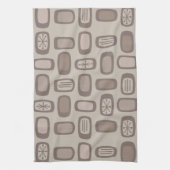 Linge De Cuisine Taupe Rectangles arrondies MCM du milieu du siècle (Vertical)