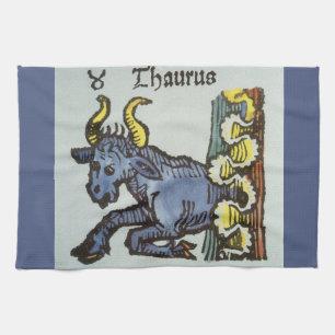 Linge De Cuisine Taureau le Taureau, enseignes vintage du zodiaque