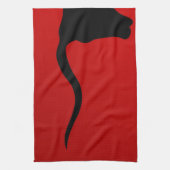 Linge De Cuisine Taureau noir sur le rouge (Vertical)