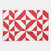 Linge De Cuisine Tchry Red Geometric Deco Cube Pattern (Horizontal)
