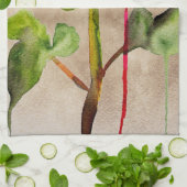 Linge De Cuisine Tea hybride Rose aquarelle moderne fleurie art (Plié)