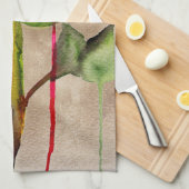 Linge De Cuisine Tea hybride Rose aquarelle moderne fleurie art (Quart Plié)