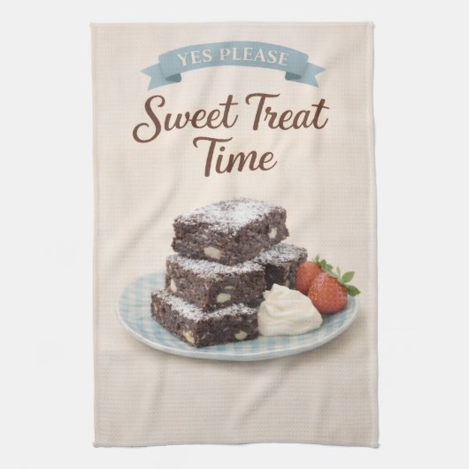 Linge De Cuisine Tea Towel | Chocolate Brownies Kitchen Gift (Vertical)