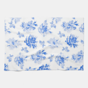 Linge De Cuisine Tea Towel in delft blue roses