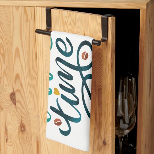 Linge De Cuisine Tea Towel with Coffee Time message (Pliage en tiers)