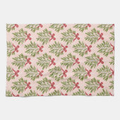 Linge De Cuisine Tea towel with mistletoe design (Horizontal)