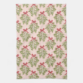 Linge De Cuisine Tea towel with mistletoe design (Vertical)