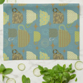 Linge De Cuisine Teacup moderne Dusty Blue du milieu du siècle (Plié)