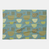 Linge De Cuisine Teacup moderne Dusty Blue du milieu du siècle (Horizontal)